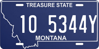 MT license plate 105344Y