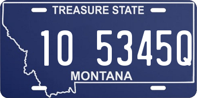 MT license plate 105345Q