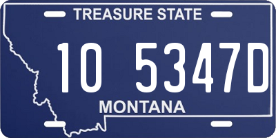 MT license plate 105347D