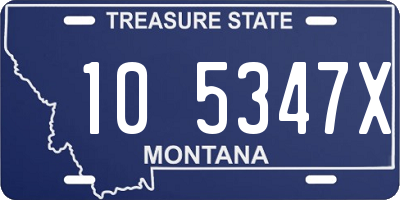 MT license plate 105347X