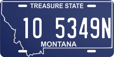 MT license plate 105349N