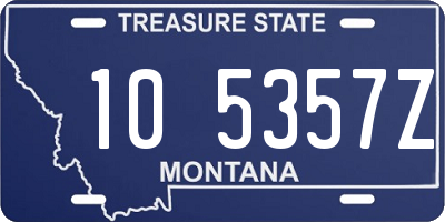 MT license plate 105357Z