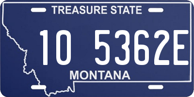 MT license plate 105362E