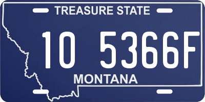 MT license plate 105366F