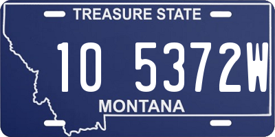 MT license plate 105372W