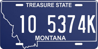 MT license plate 105374K