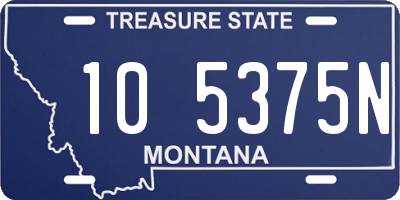 MT license plate 105375N