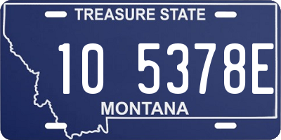 MT license plate 105378E