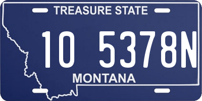 MT license plate 105378N