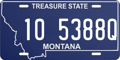 MT license plate 105388Q