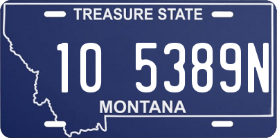 MT license plate 105389N