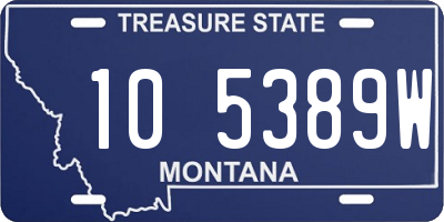 MT license plate 105389W