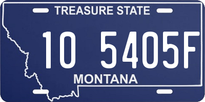 MT license plate 105405F