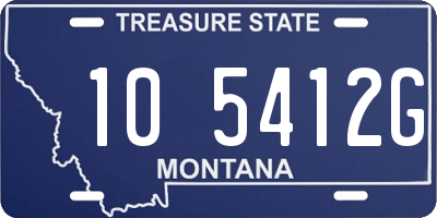 MT license plate 105412G