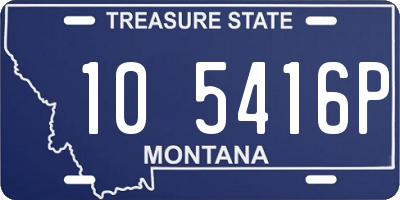 MT license plate 105416P