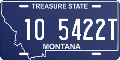 MT license plate 105422T