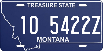 MT license plate 105422Z