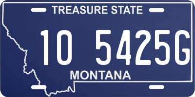 MT license plate 105425G