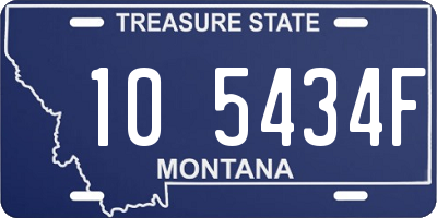 MT license plate 105434F