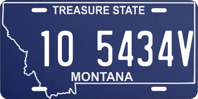 MT license plate 105434V