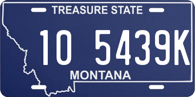 MT license plate 105439K