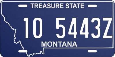 MT license plate 105443Z