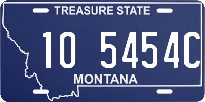 MT license plate 105454C