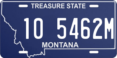 MT license plate 105462M