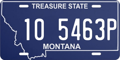 MT license plate 105463P