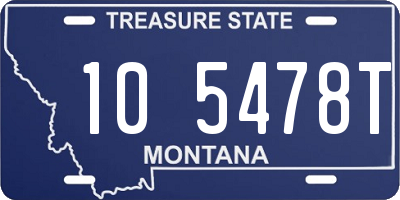 MT license plate 105478T