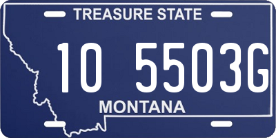 MT license plate 105503G