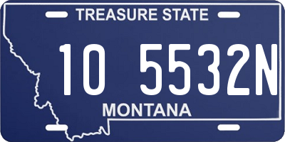 MT license plate 105532N