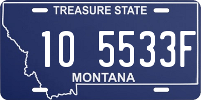 MT license plate 105533F