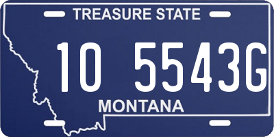 MT license plate 105543G