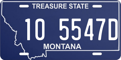 MT license plate 105547D