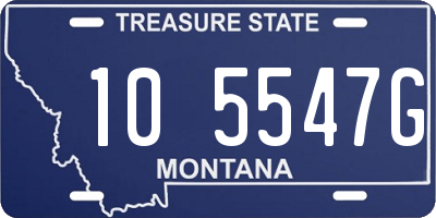 MT license plate 105547G