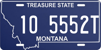 MT license plate 105552T