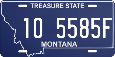 MT license plate 105585F