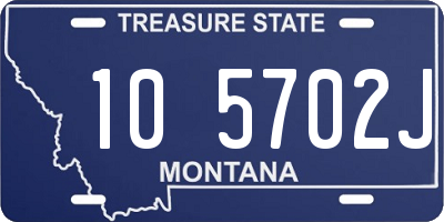 MT license plate 105702J