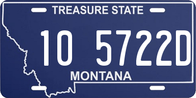 MT license plate 105722D