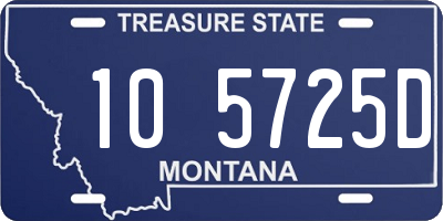 MT license plate 105725D