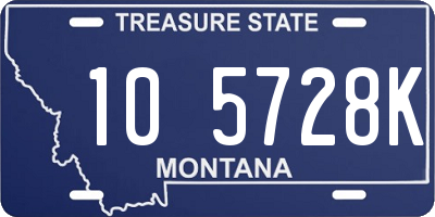 MT license plate 105728K