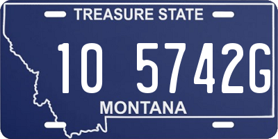 MT license plate 105742G