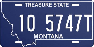 MT license plate 105747T