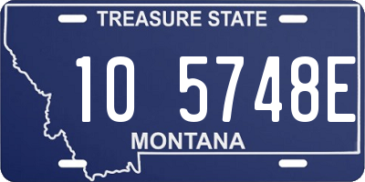 MT license plate 105748E