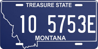 MT license plate 105753E