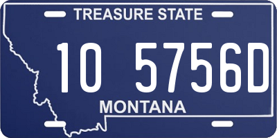 MT license plate 105756D