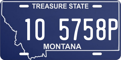 MT license plate 105758P