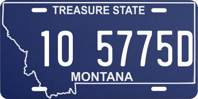 MT license plate 105775D