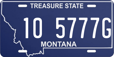 MT license plate 105777G